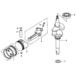 Sơ đồ Piston/Trục khuỷu cho Honda HRD535