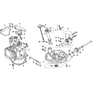 Sơ đồ Lắp ráp khối động cơ cho Honda HRD535