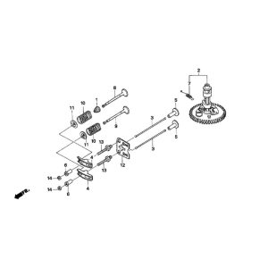 Sơ đồ Lắp ráp trục cam cho máy cắt cỏ Honda