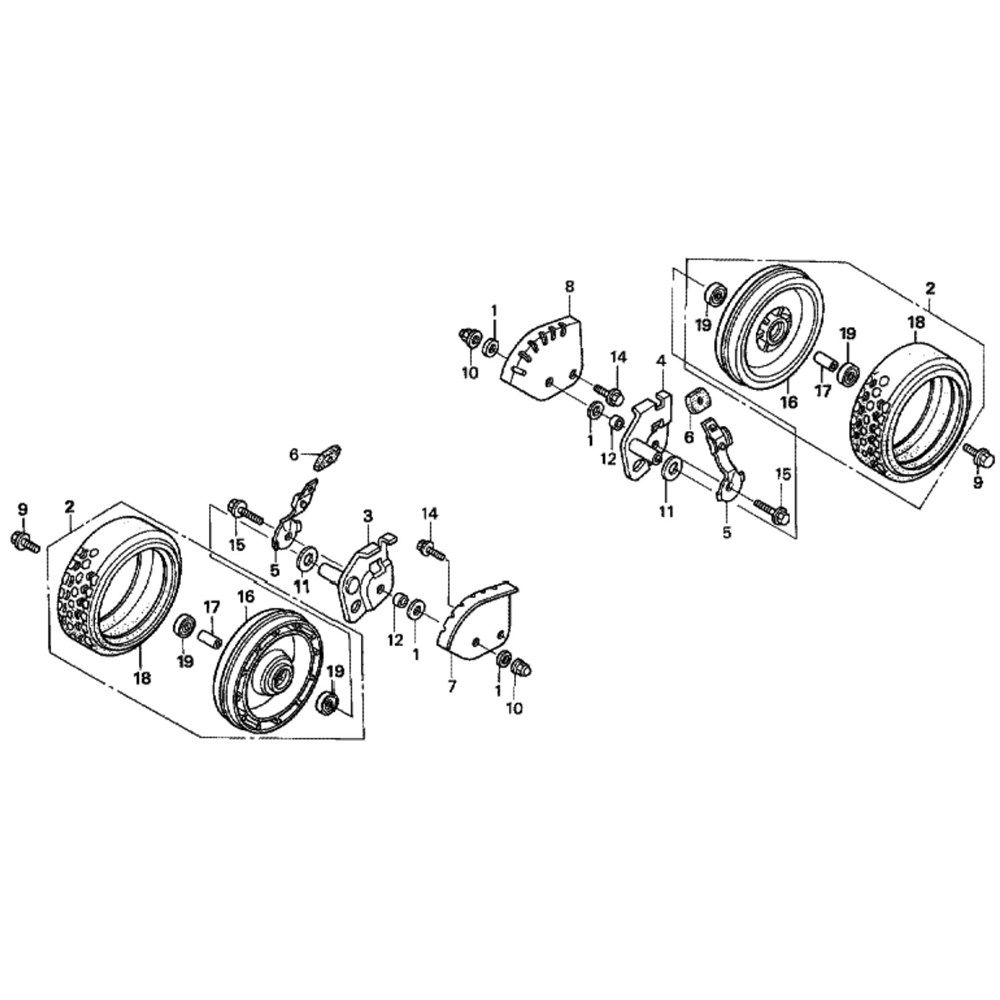 Sơ đồ Bánh trước cho Honda HRH536