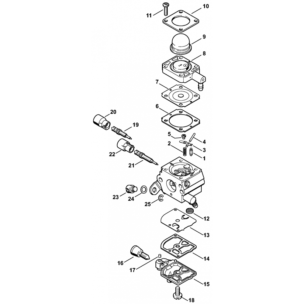 Sơ đồ Bộ chế hòa khí Stihl HS45