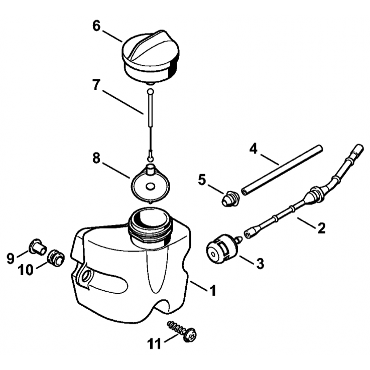 Sơ đồ Lắp ráp bình nhiên liệu cho Stihl HS45 2 hs45 fuel tank