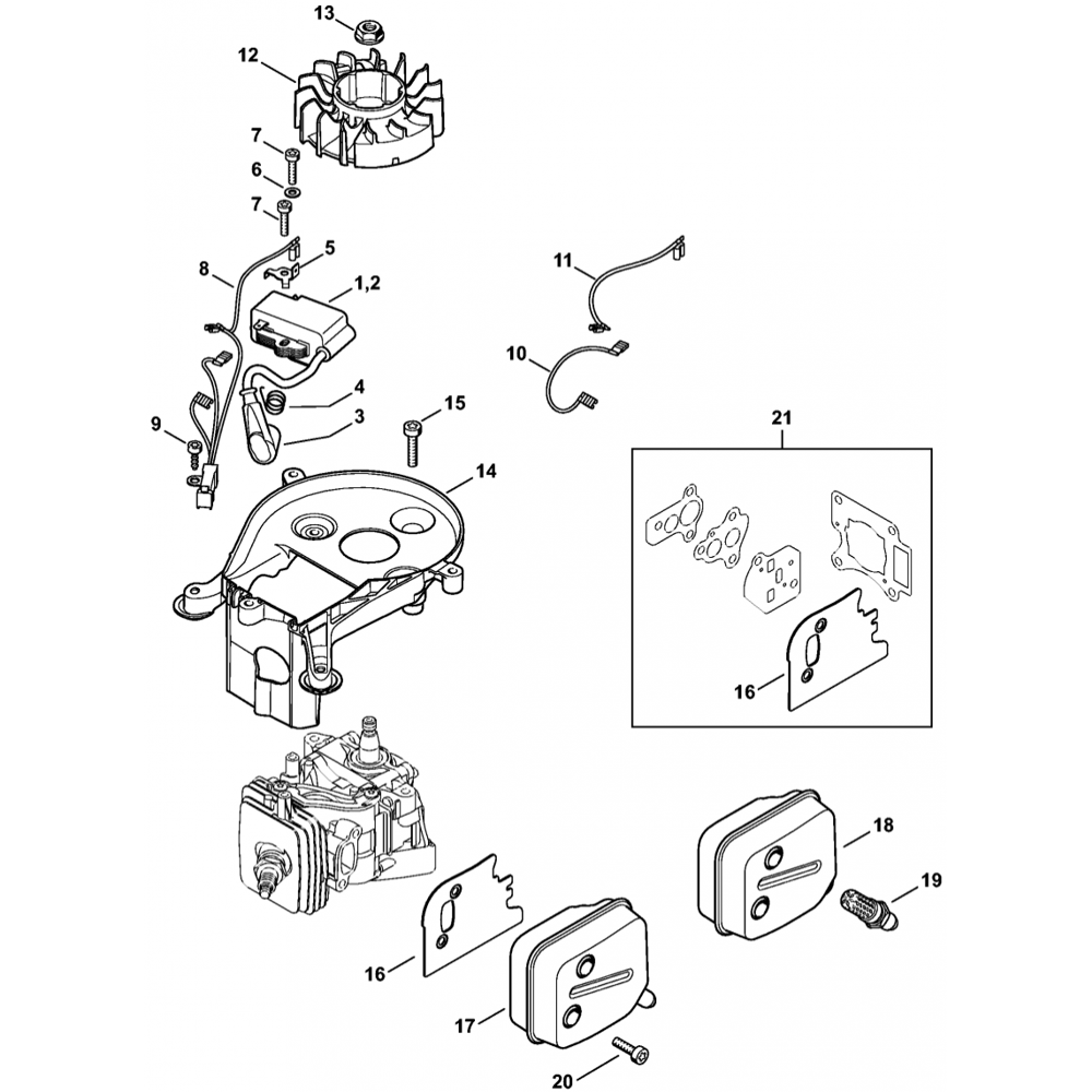 Sơ đồ Bộ đánh lửa cho Stihl HS46 2 hs46 ignition