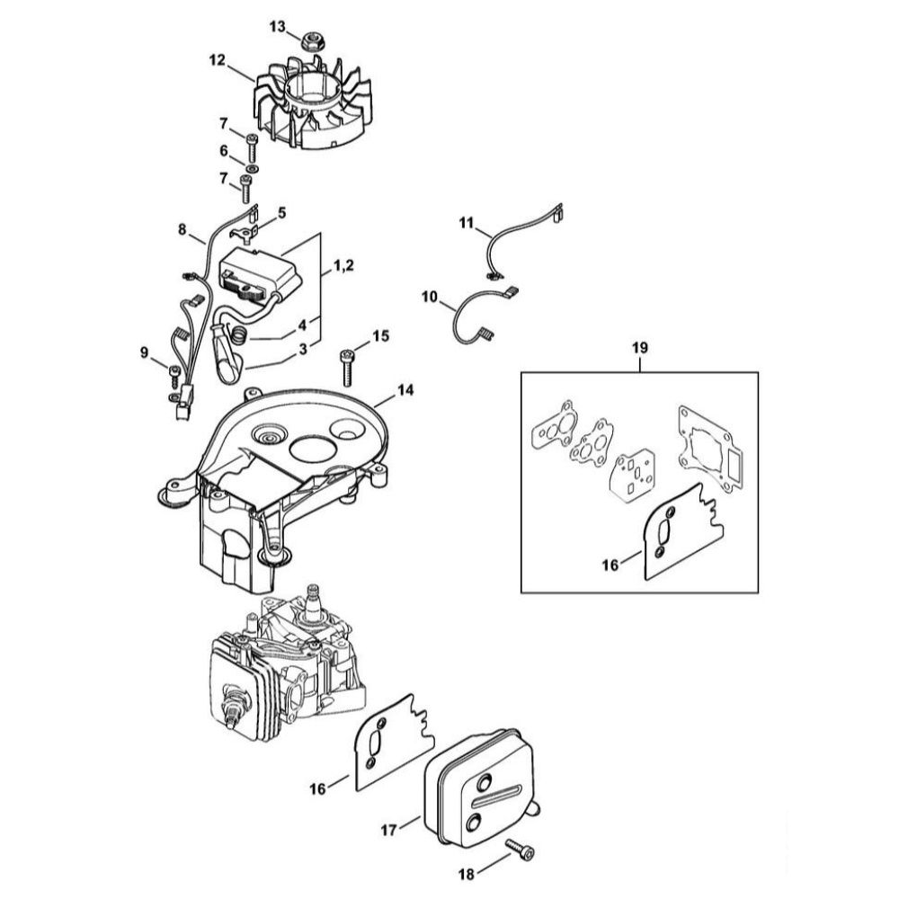 Sơ đồ Đánh lửa & giảm thanh cho Stihl HS 56 3 hs56 2