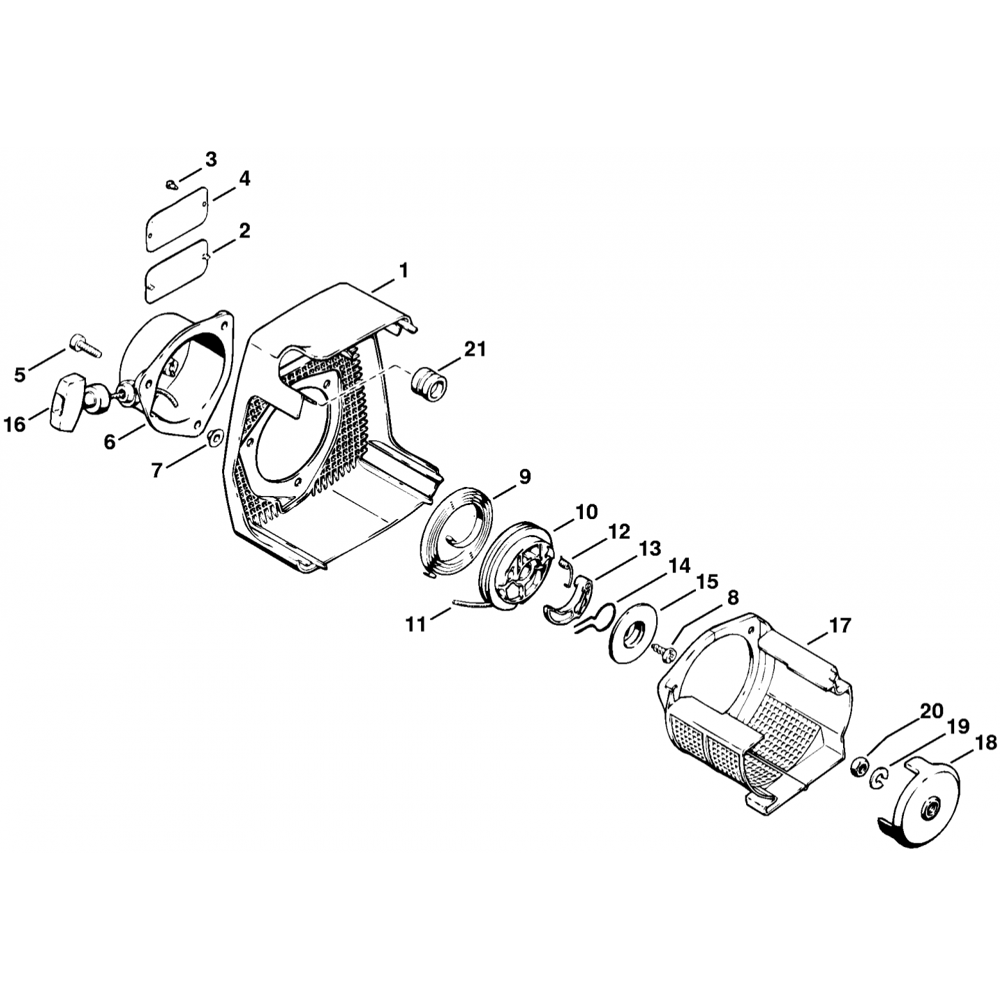 Sơ đồ Bộ khởi động tua lại cho Stihl HS60, HS61 3 hs60 61 rewind