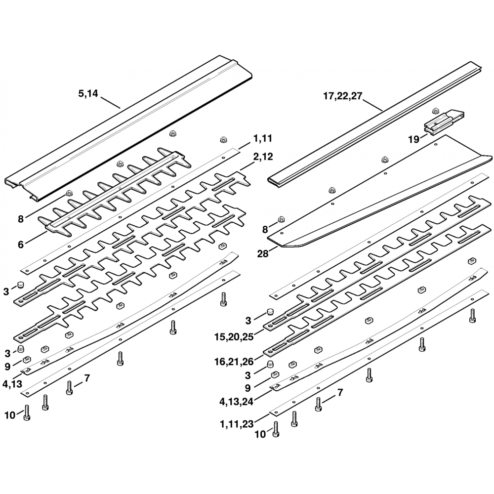 Sơ đồ Thanh cắt tỉa hàng rào Stihl