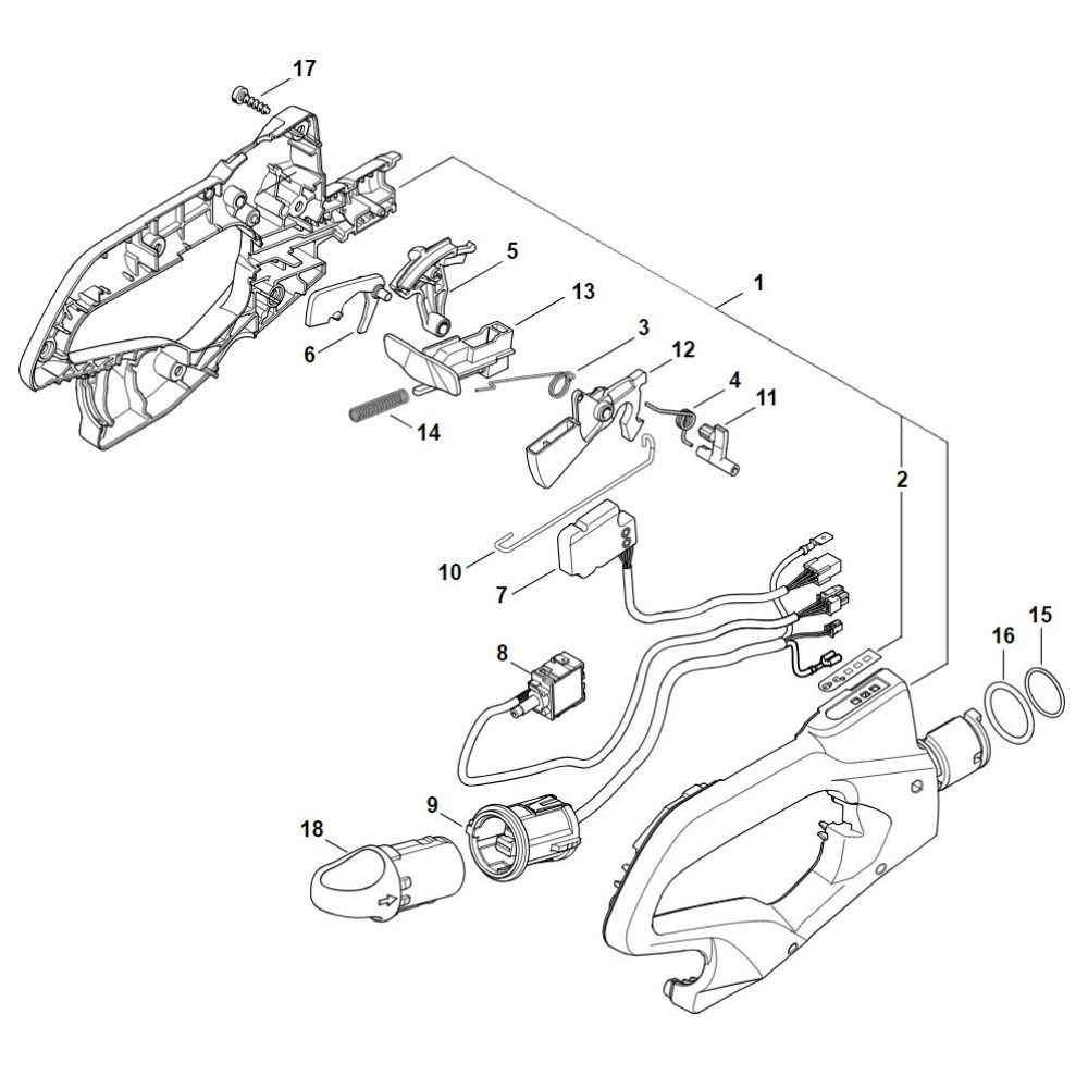 Sơ đồ Tay cầm điều khiển Stihl HSA 130