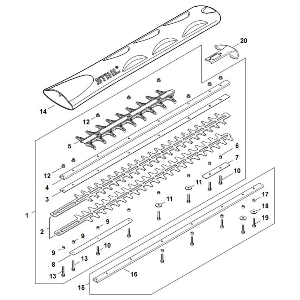 hsa140 0t cutter bar 600mm assy