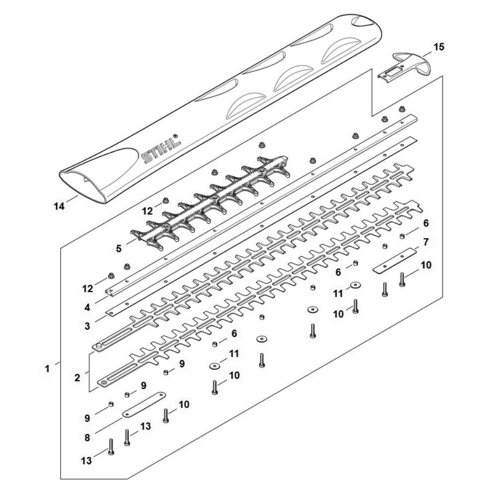 Sơ đồ Thanh cắt 750mm cho Stihl HSA 140.0 T 3 hsa140 0t cutter bar 750mm assy