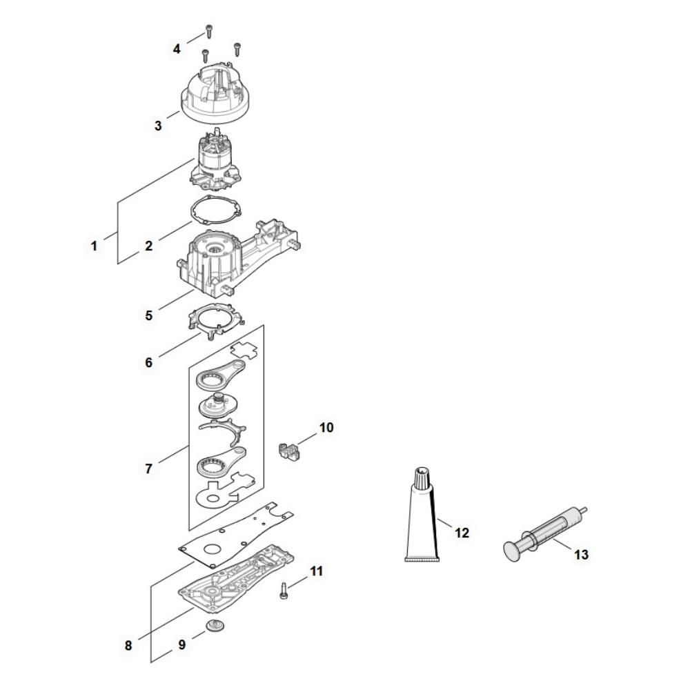 Sơ đồ Lắp ráp đầu bánh răng cho Stihl HSA 150.0 T 2 hsa150 0t gear head assy