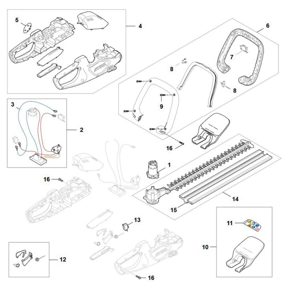Sơ đồ Lắp ráp chính cho Stihl HSA 40 2 hsa40 main assy