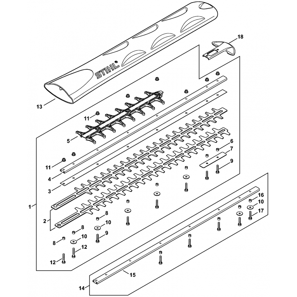 Sơ đồ Lắp ráp thanh cắt Stihl HSA94T 2 hsa94t cutter 600mm