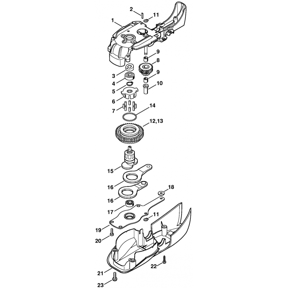 Sơ đồ Đầu bánh răng Stihl Hedgecutter 3 hse71 81 gear head