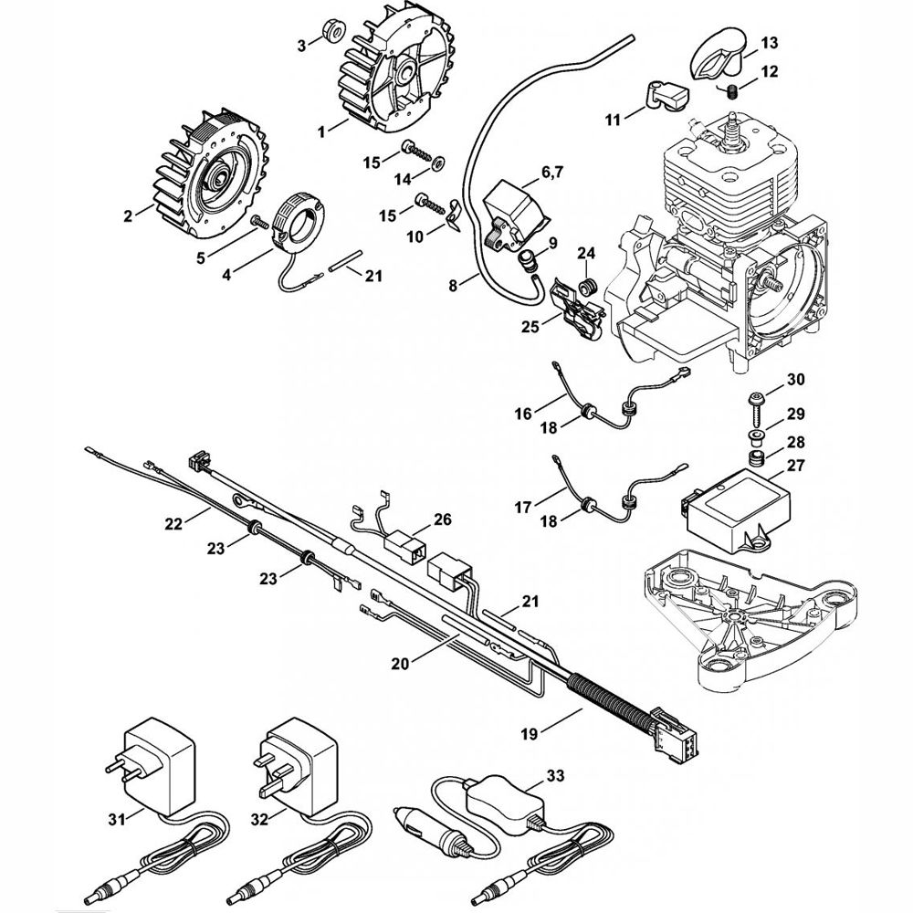 Sơ đồ Hệ Thống Đánh Lửa Stihl FR450 3 ignition system wiring harness assembly for stihl fr450 fr480 fr480c backpack brushcutter