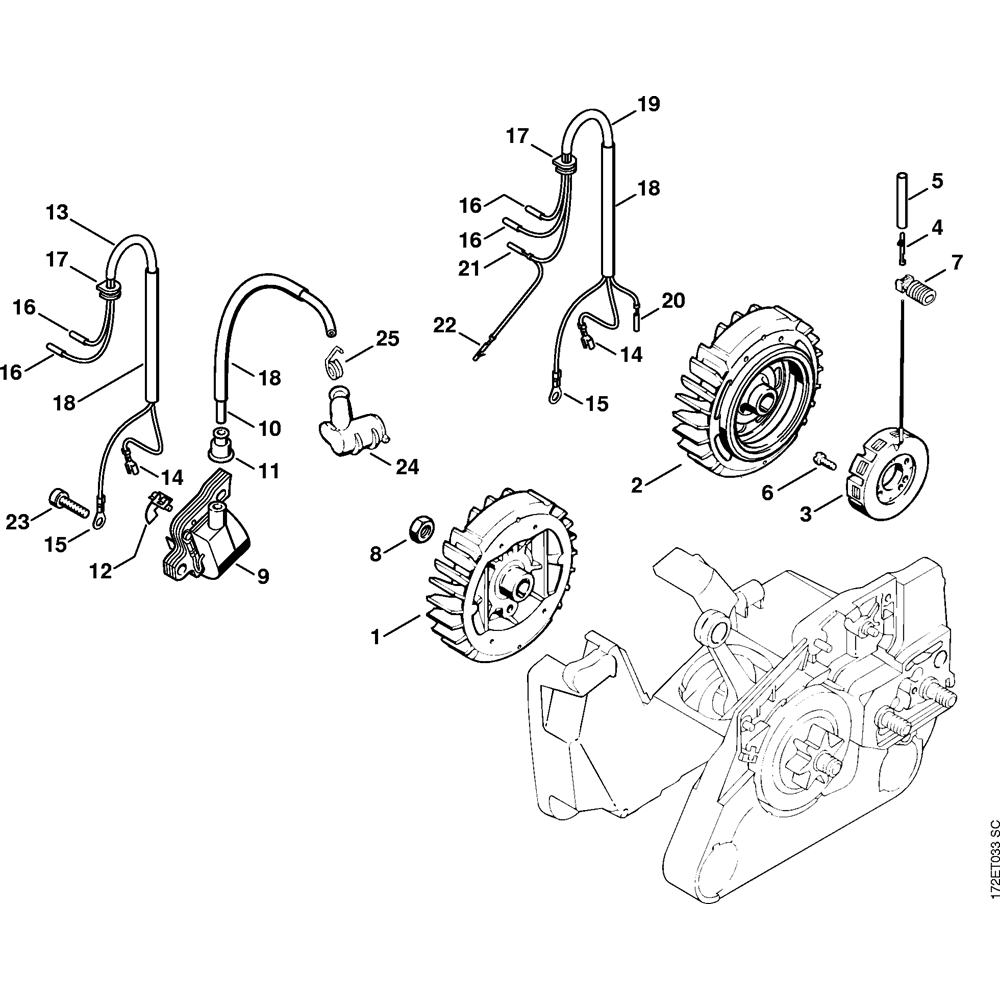 Sơ đồ Hệ thống đánh lửa cho Stihl MS260 2 ignition system assembly ms260