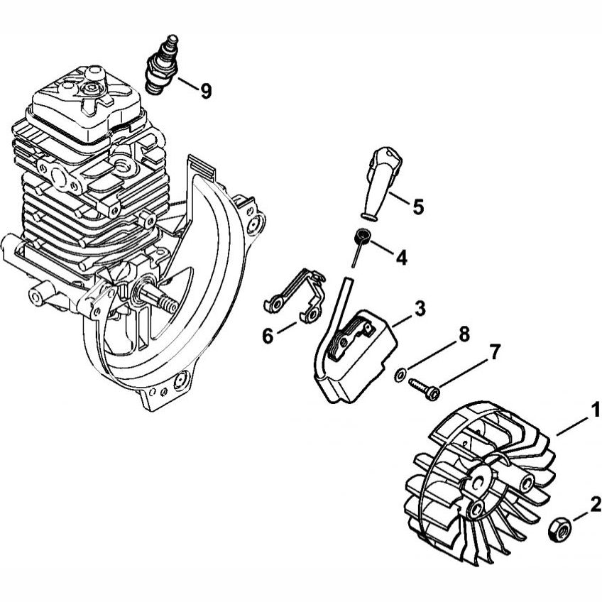 ignition system assembly for stihl fr131t backpack brushcutter