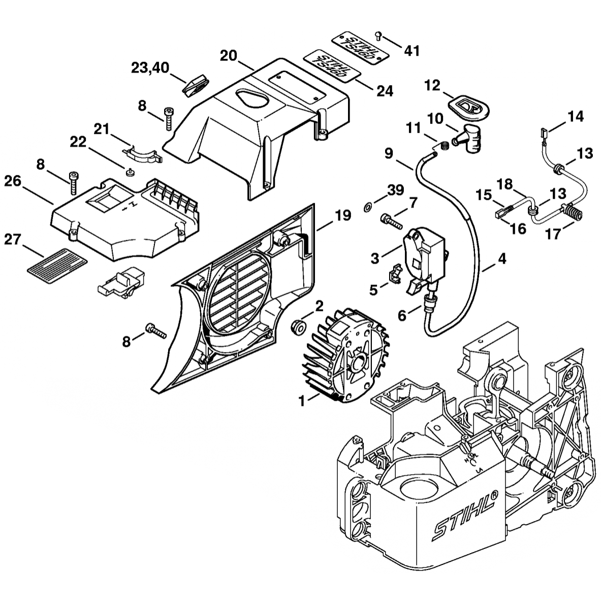ignition system assembly for stihl ts460 disc cutter