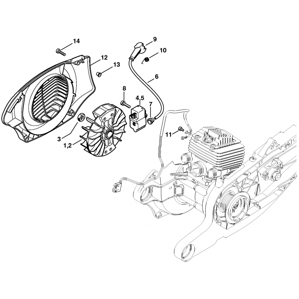ignition system assembly for stihl ts700 disc cutter