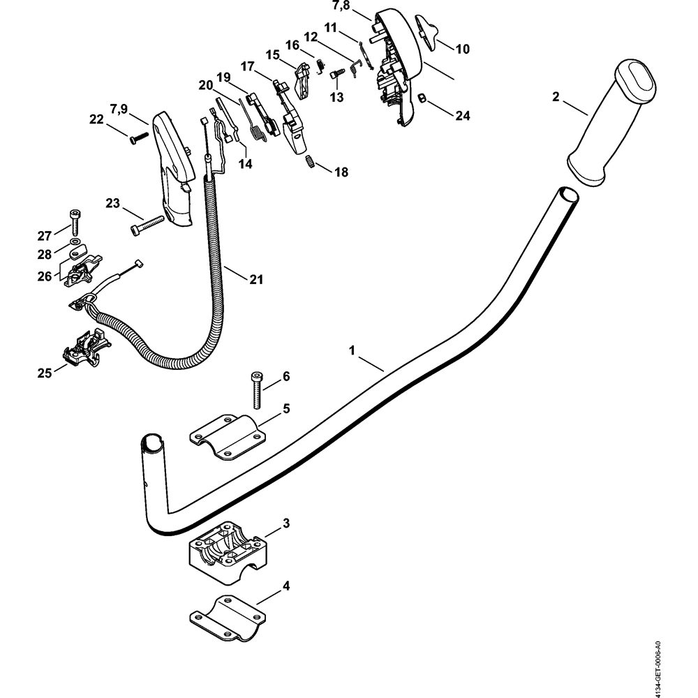 Sơ đồ Tay cầm cho Stihl KA120 KA250