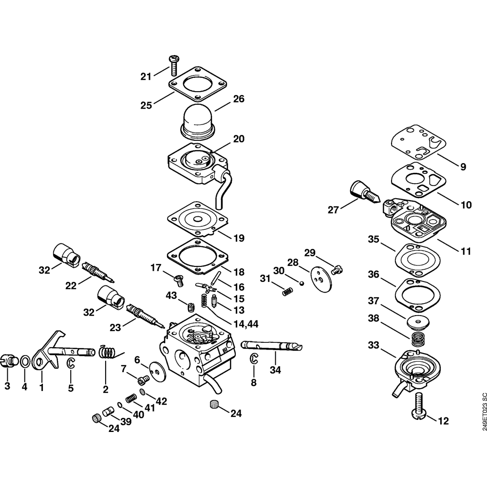 Sơ đồ Bộ chế hòa khí C1Q-S72 cho Stihl