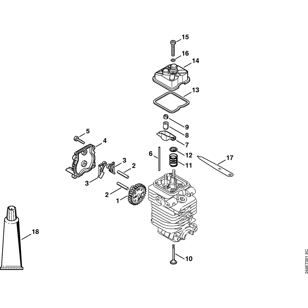 Sơ đồ Thiết bị định thời van cho Stihl