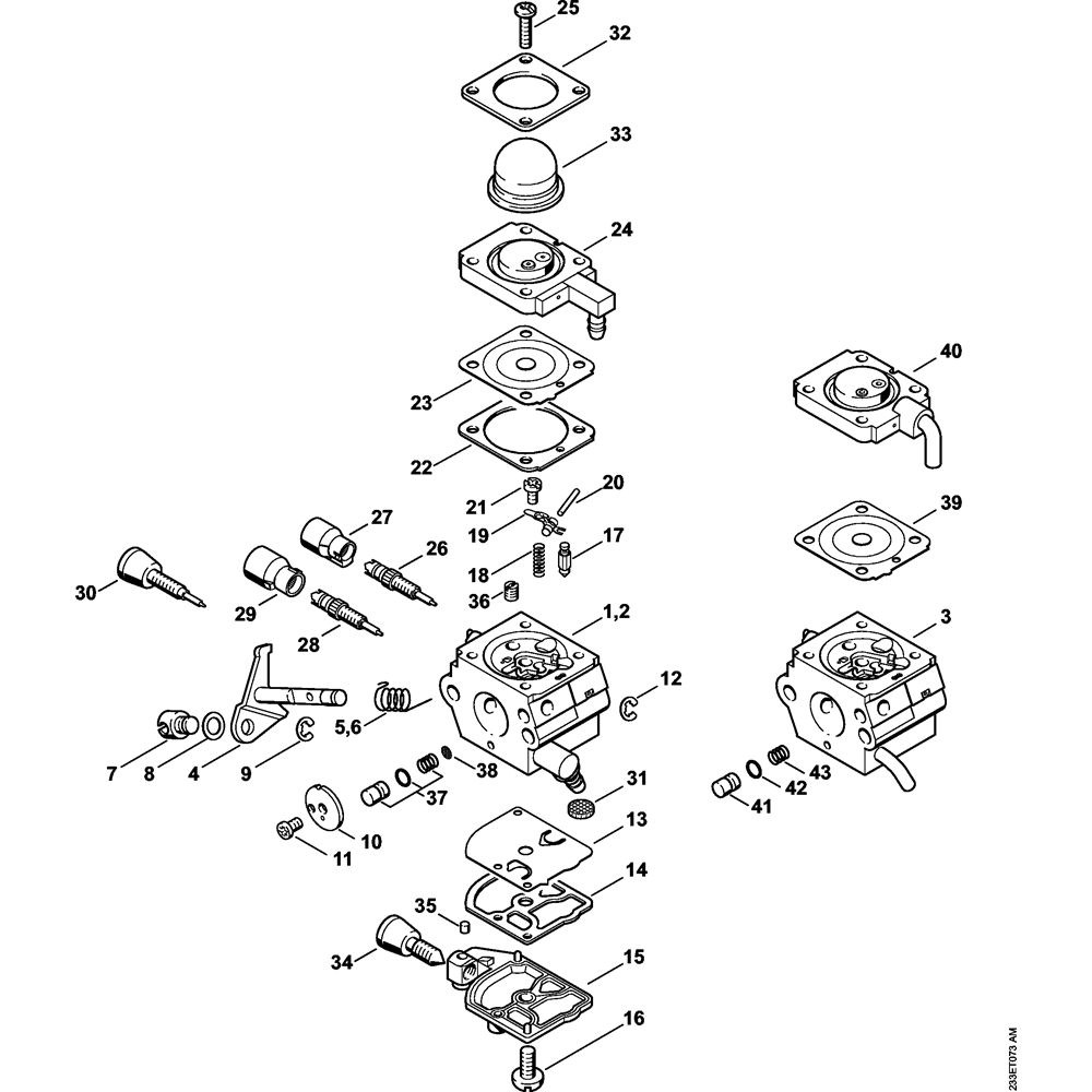 Sơ đồ Bộ chế hòa khí cho Stihl KM55 2 km55 km55c km55r km55rc 0011