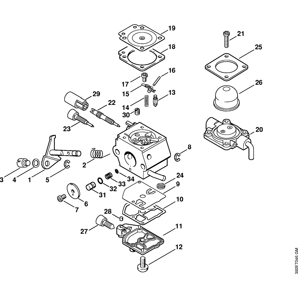 Sơ đồ Bộ chế hòa khí C1Q-S66 cho Stihl KM55