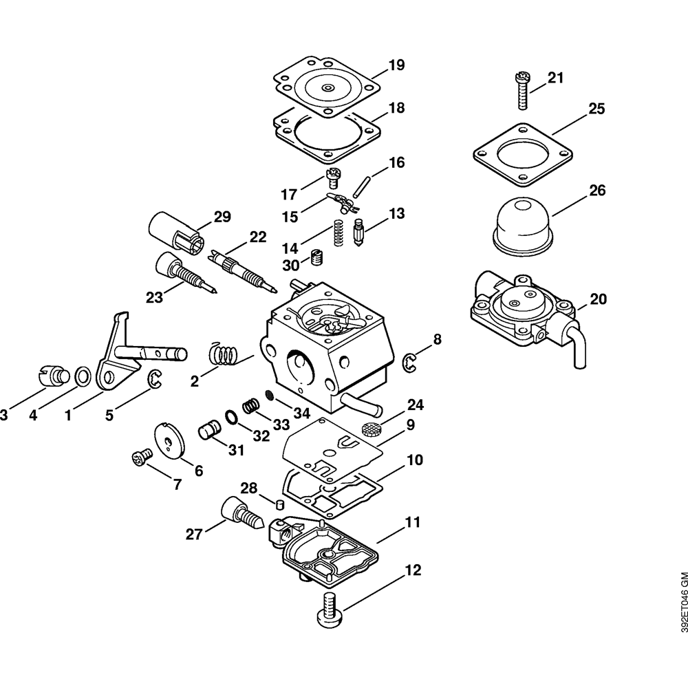 Sơ đồ Bộ chế hòa khí C1Q-S63 cho Stihl