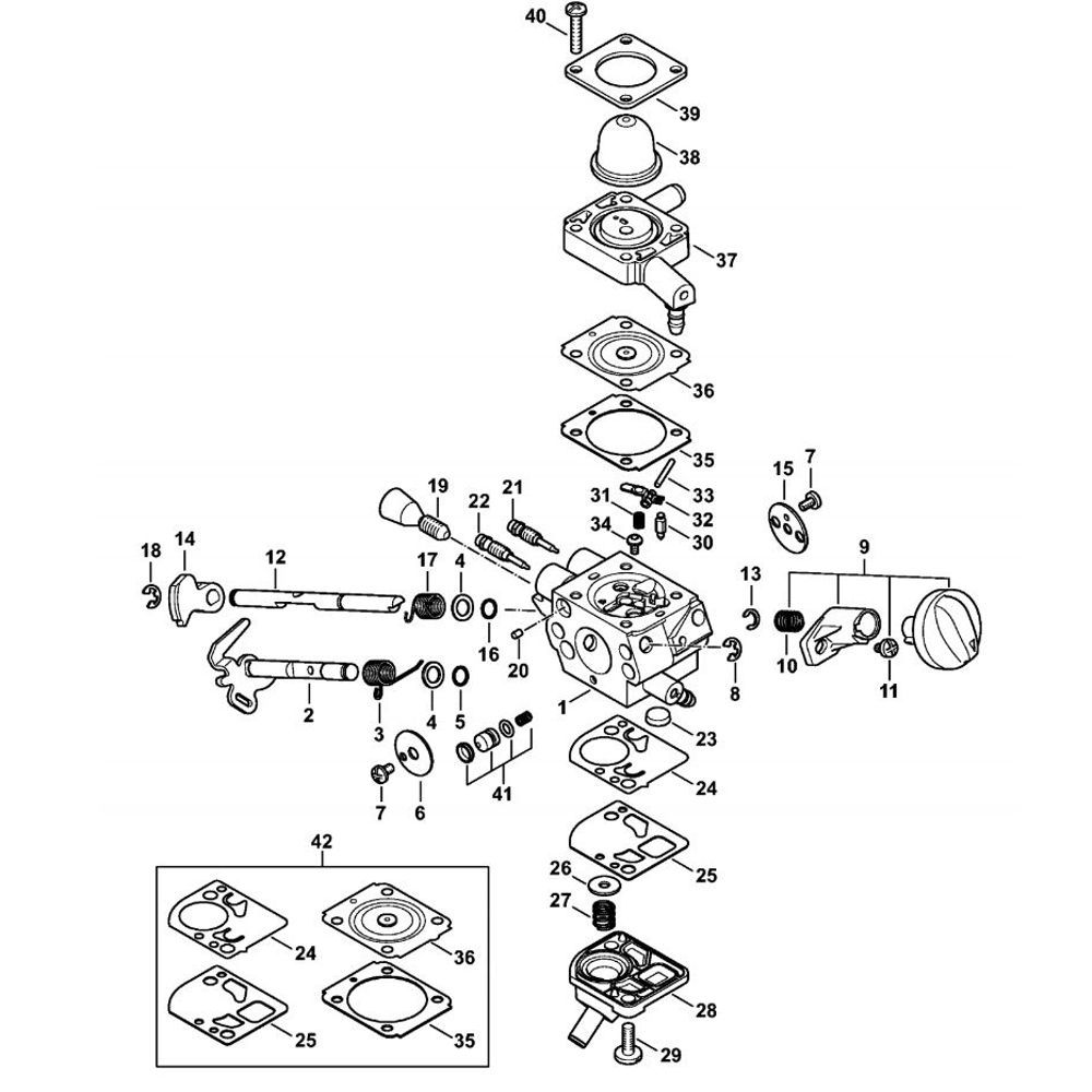 Sơ đồ Bộ chế hòa khí cho Stihl KM91R