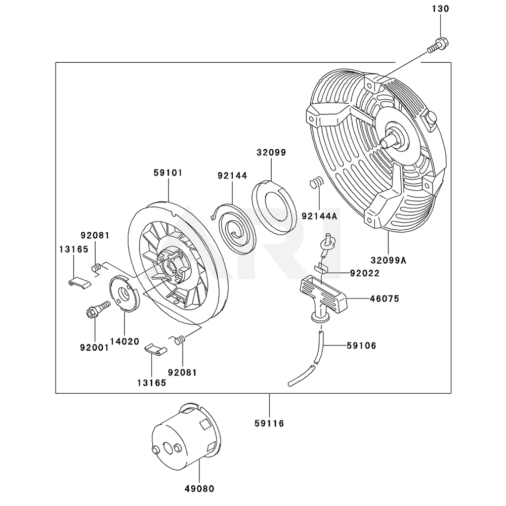 Sơ đồ Bộ khởi động cho máy bơm Kawasaki KWT30A 3 kwt30a 14