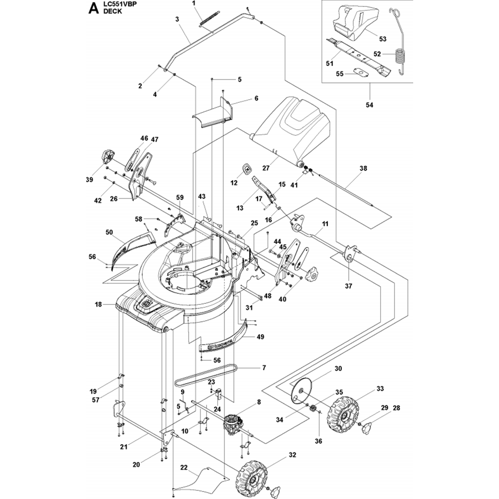 Sơ đồ Sàn máy cắt cỏ Husqvarna LC 551VBP 3 lc 551vbp 3