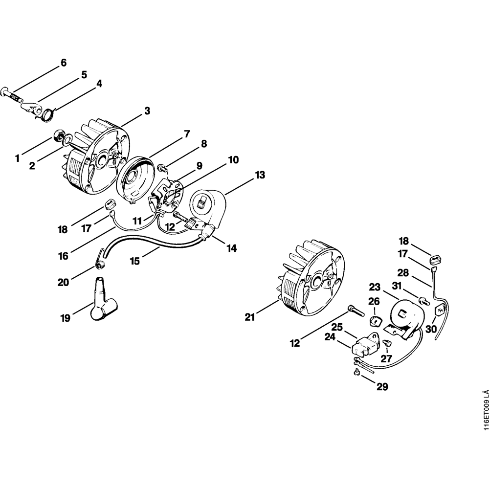 Sơ đồ Hệ Thống Đánh Lửa Stihl 015 2 ms015 ignition system