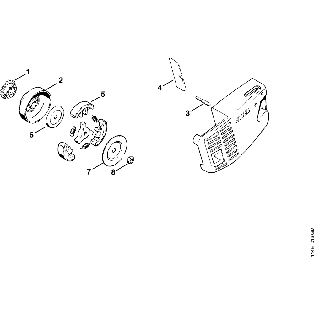 Sơ đồ Bộ ly hợp cho Stihl 020 3 ms020 clutch 39.81 2.80