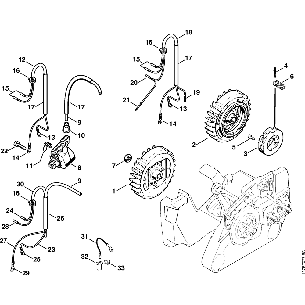 Sơ đồ Hệ Thống Đánh Lửa Stihl 024 2 ms024 ignition system