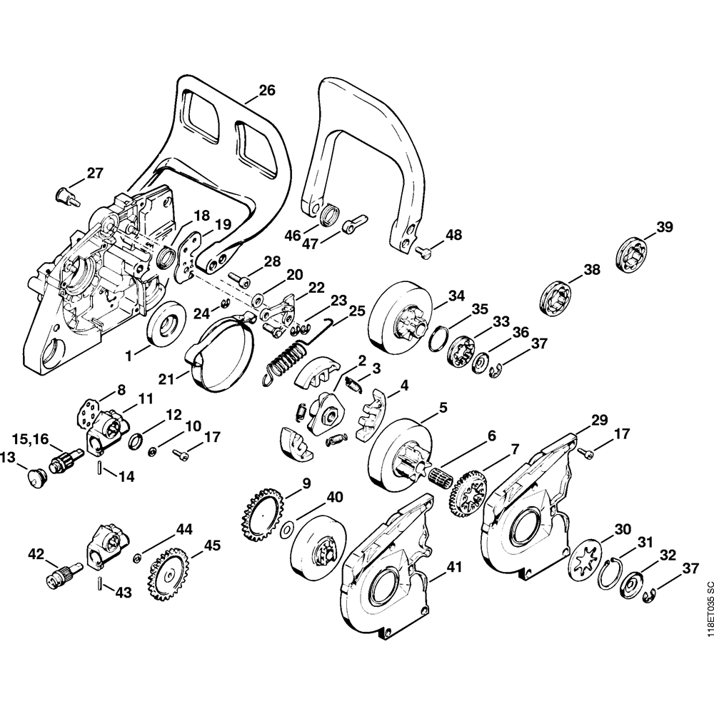 ms028 oil pump chain brake