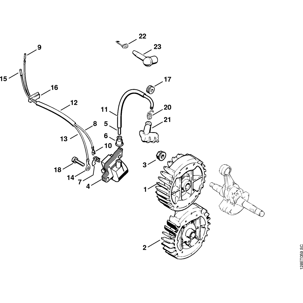 Sơ đồ Hệ Thống Đánh Lửa Stihl 034 3 ms034 ignition system