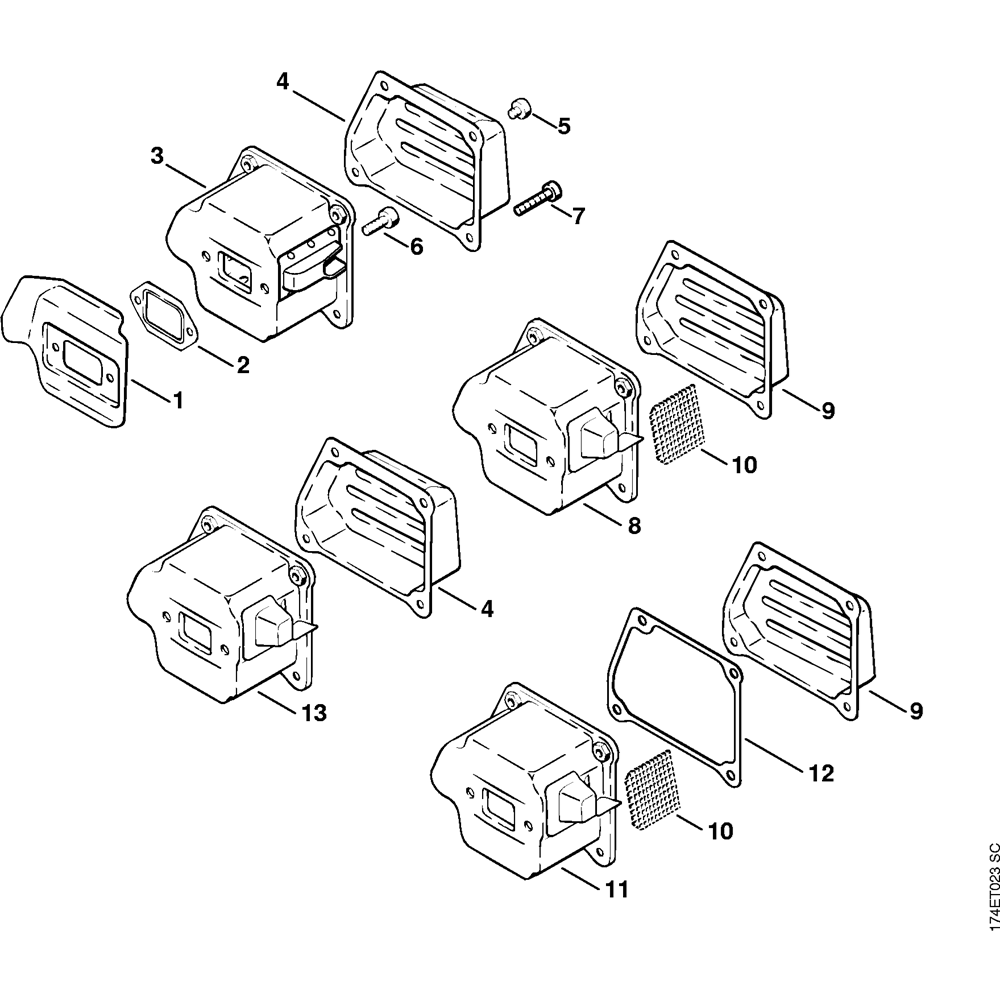 Sơ đồ Bộ giảm âm cho Stihl 036 3 ms036 muffler