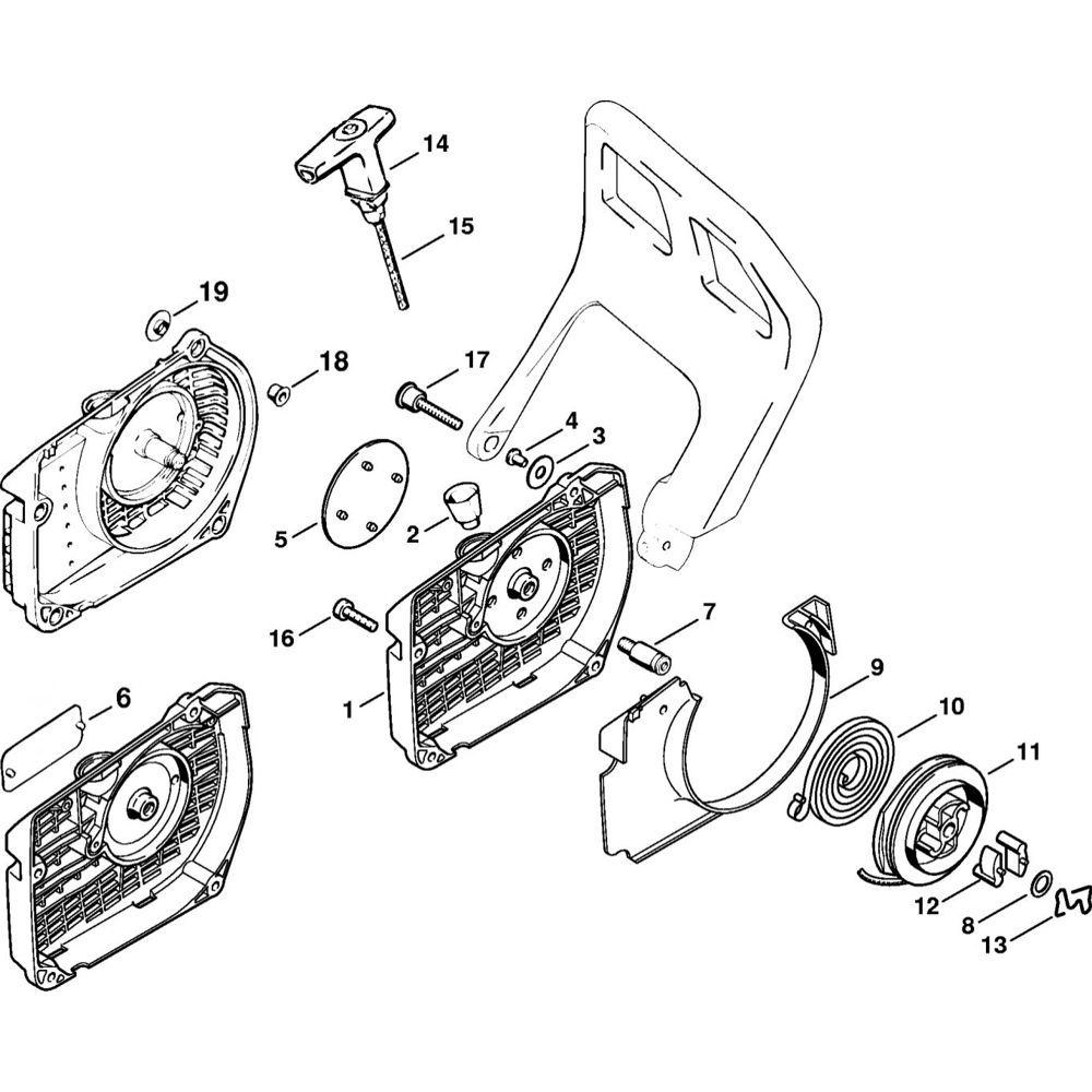 Sơ đồ Tua lại khởi động cho Stihl 036QS