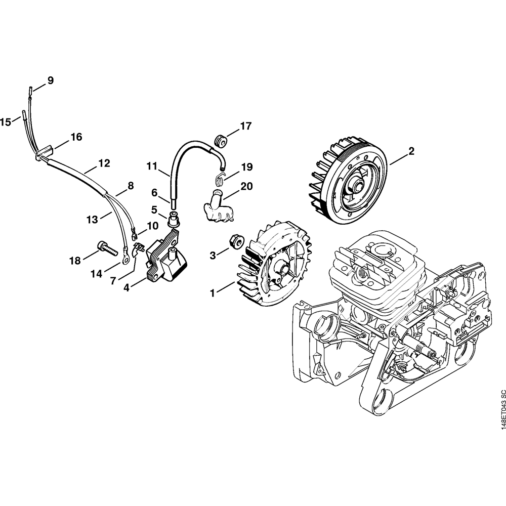 Sơ đồ Hệ Thống Đánh Lửa Stihl 036QS 3 ms036qs ignition system