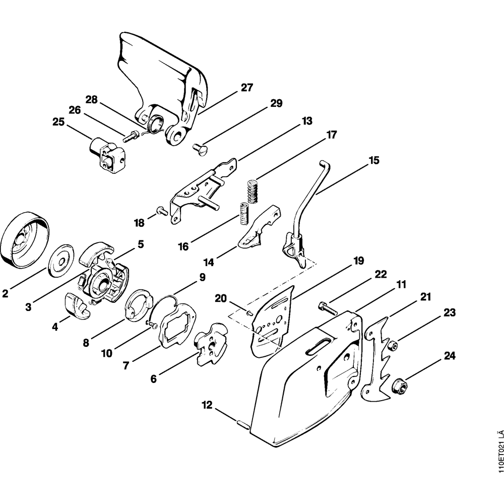 ms041av chain brake with isolating clutch