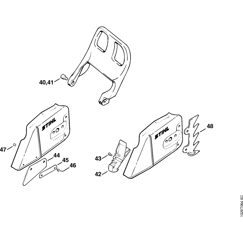 Sơ đồ Vỏ bánh xích cho Stihl 044