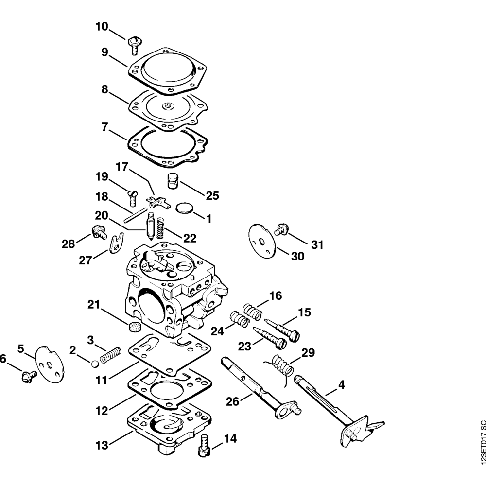 Sơ đồ Bộ chế hòa khí HS-118 cho Stihl 056