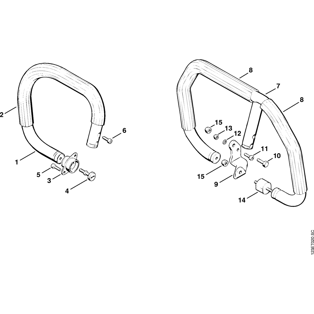 Sơ đồ Bộ tay lái cho Stihl 056 3 ms056 handlebar
