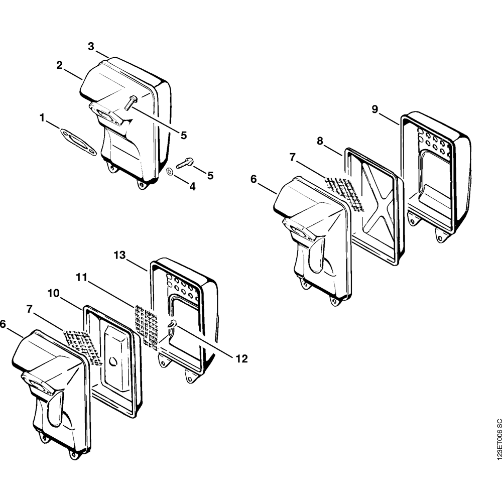 Sơ đồ Bộ giảm âm cho Stihl 056 2 ms056 muffler