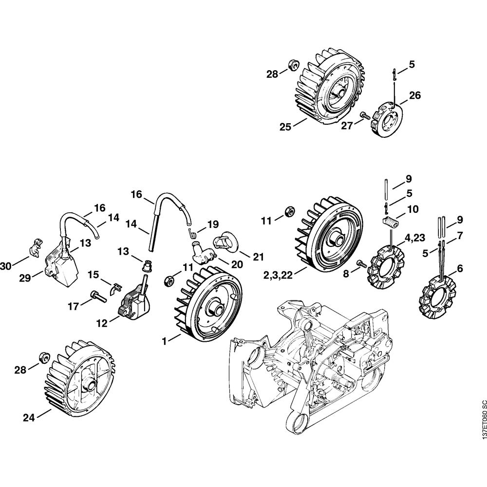 Sơ đồ Hệ Thống Đánh Lửa Stihl 066 2 ms066 ignition system