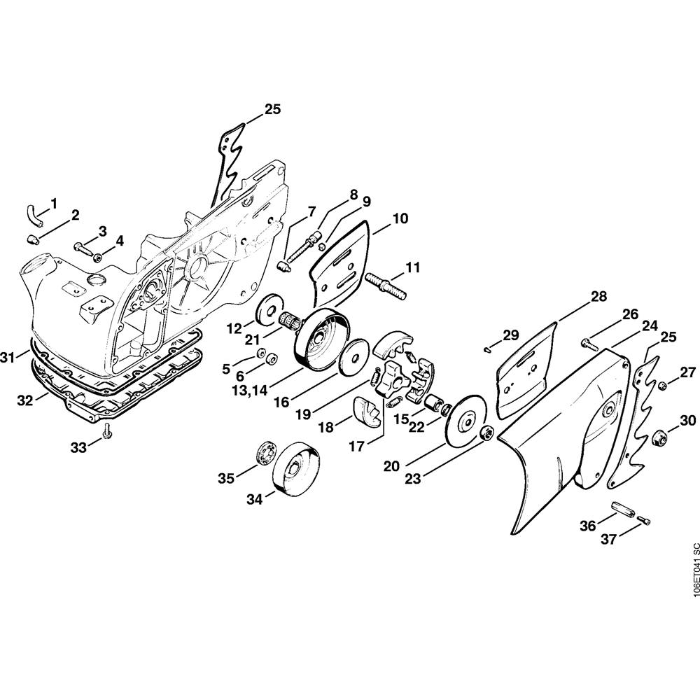 Sơ đồ Ly hợp & bánh xích cho Stihl 070 2 ms070 clutch chain sprocket