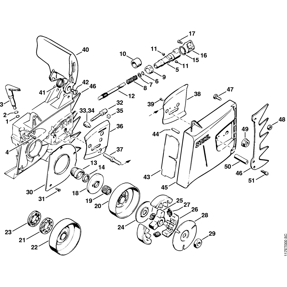 ms075 oil pump clutch