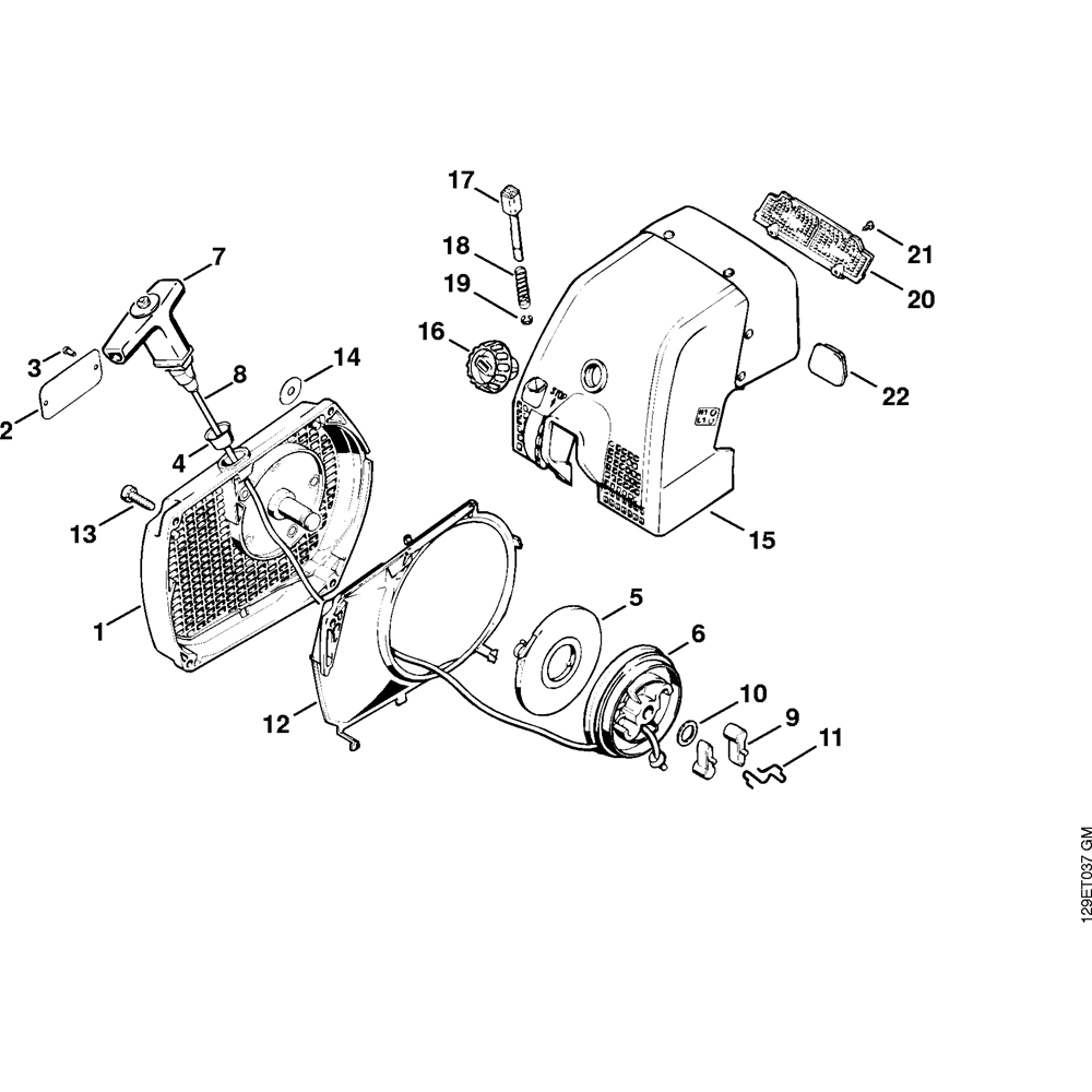 Sơ đồ Tua lại khởi động cho Stihl 084