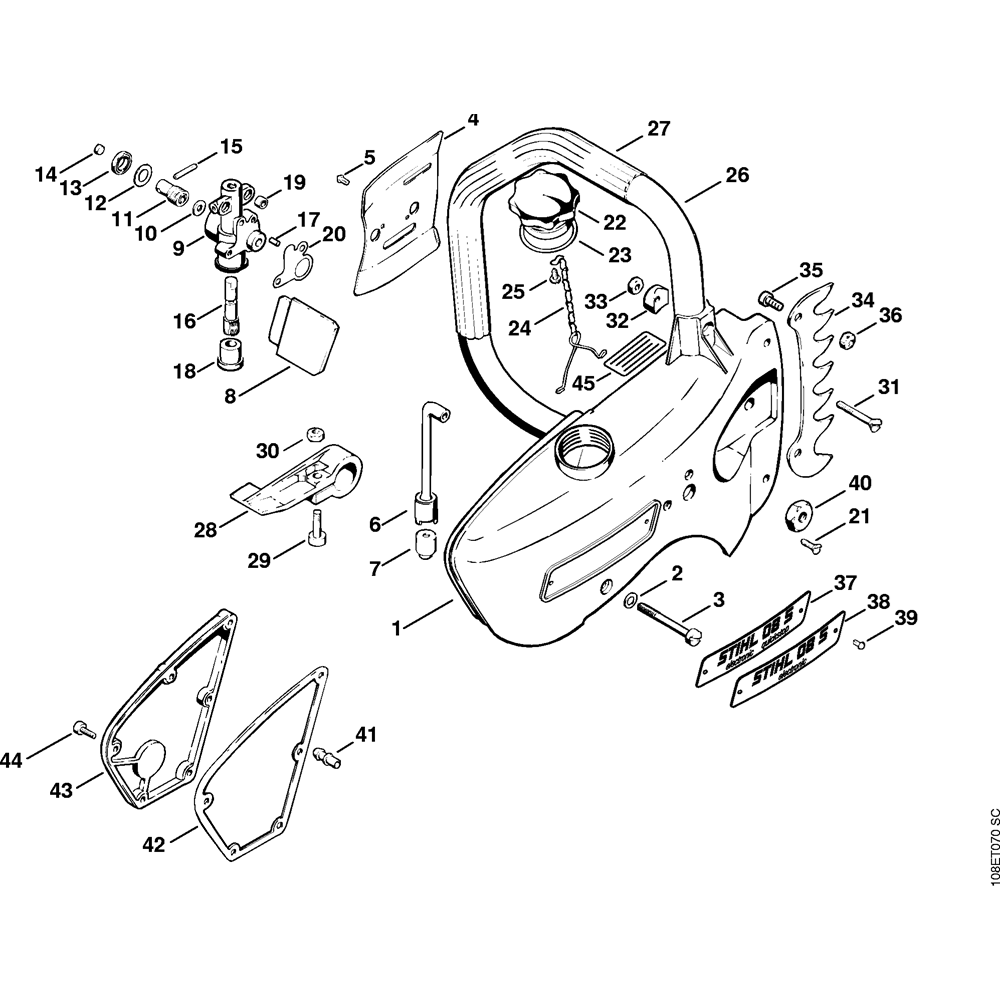 ms08s chain sprocket cover oilpump