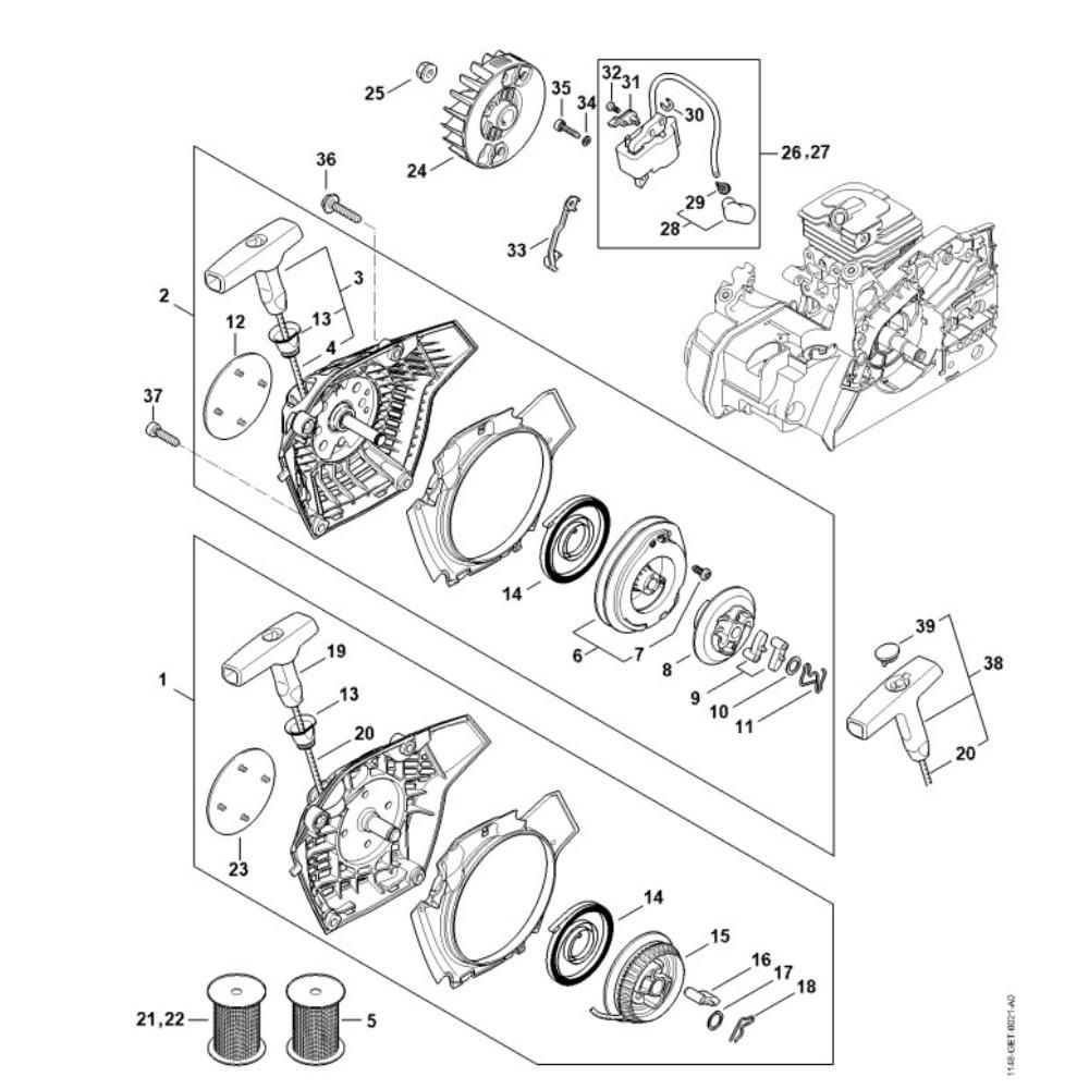 ms182 recoil assembly